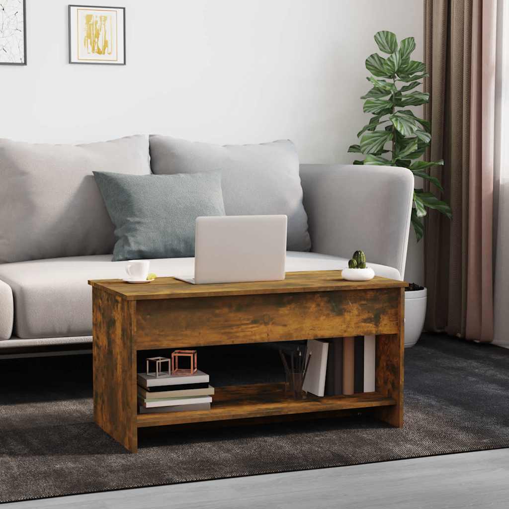 Vidaxl salontafel 102x50x52,5 cm bewerkt hout gerookt eikenkleurig