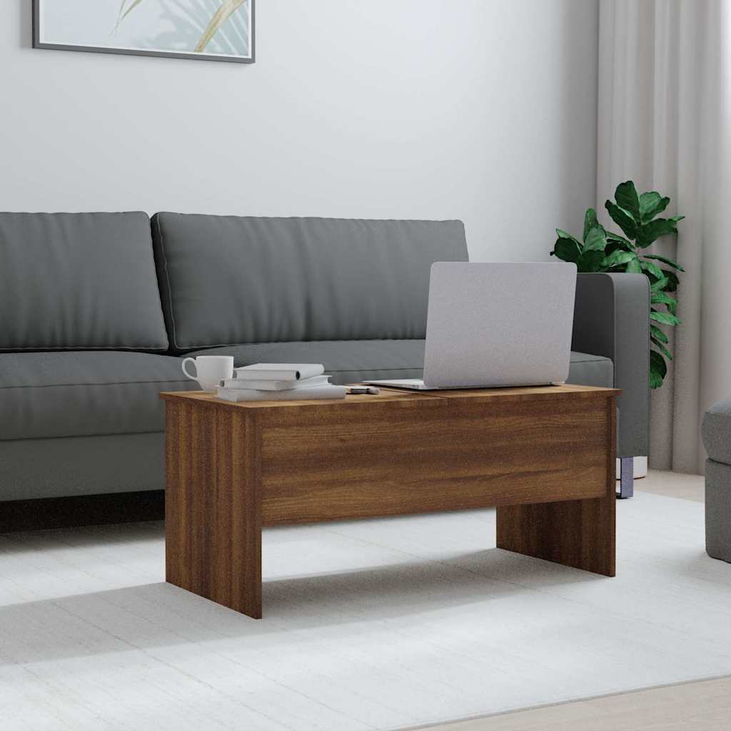 Vidaxl salontafel 102x50,5x46,5 cm bewerkt hout bruin eikenkleur