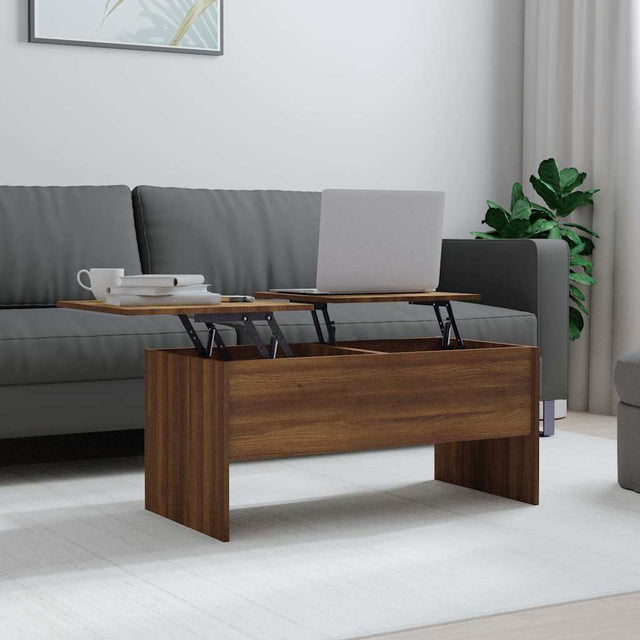 Vidaxl salontafel 102x50,5x46,5 cm bewerkt hout bruin eikenkleur