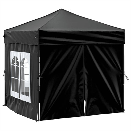 Vidaxl Partytent faltbar mit Seitenwänden 2x2 m schwarz