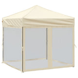 Vidaxl Partytent faltbar mit Seitenwänden 2x2 M cremefarben -gepflegt