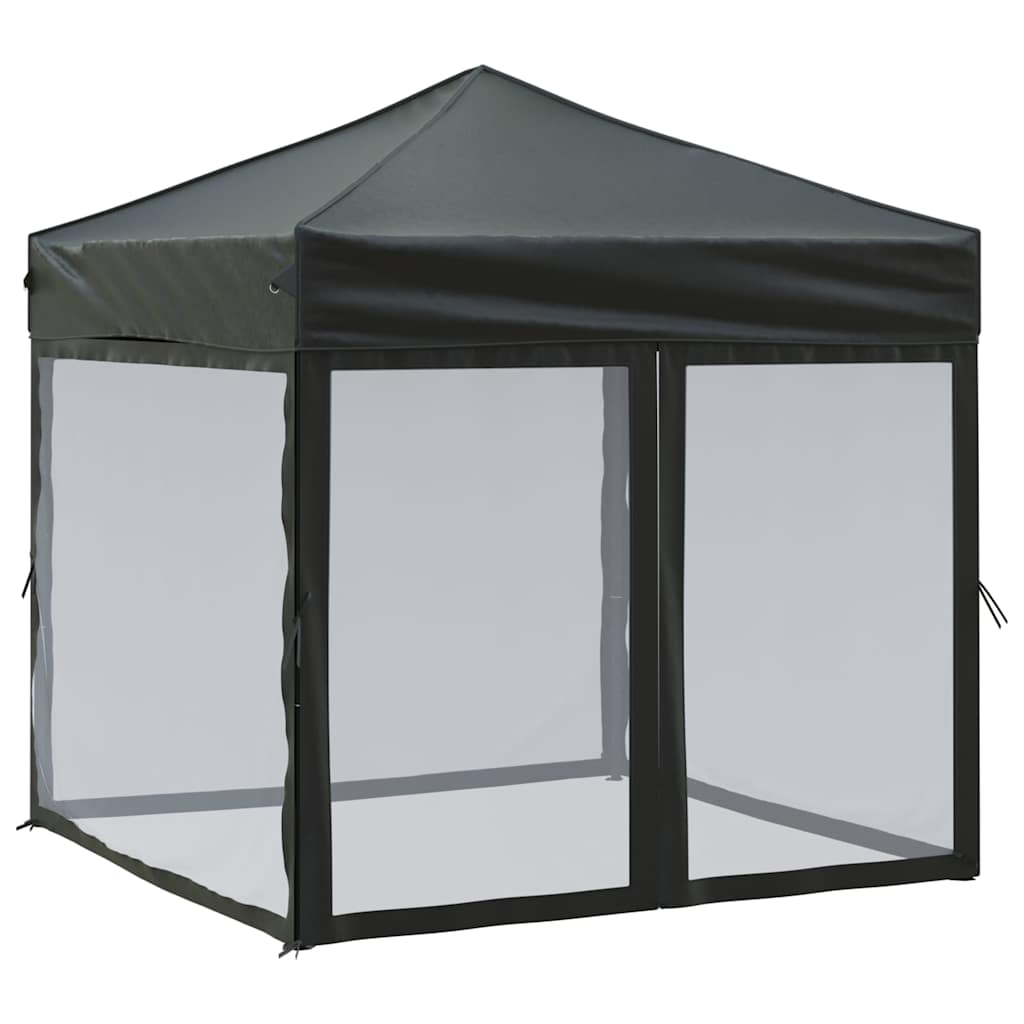 Vidaxl Partytent faltbar mit Seitenwänden 2x2 m schwarz
