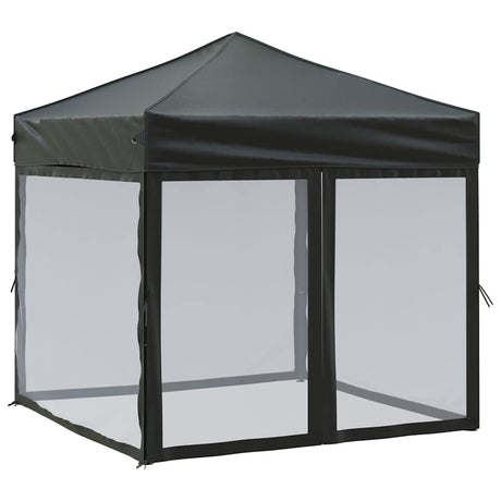Vidaxl Partytent faltbar mit Seitenwänden 2x2 m schwarz
