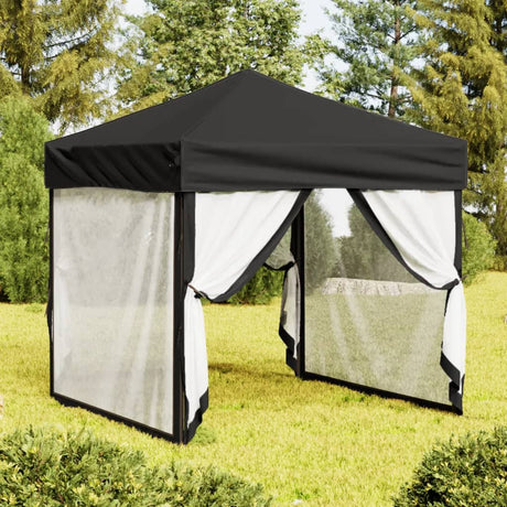 Vidaxl Partytent faltbar mit Seitenwänden 2x2 m schwarz
