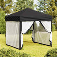 Vidaxl Partytent faltbar mit Seitenwänden 2x2 m schwarz
