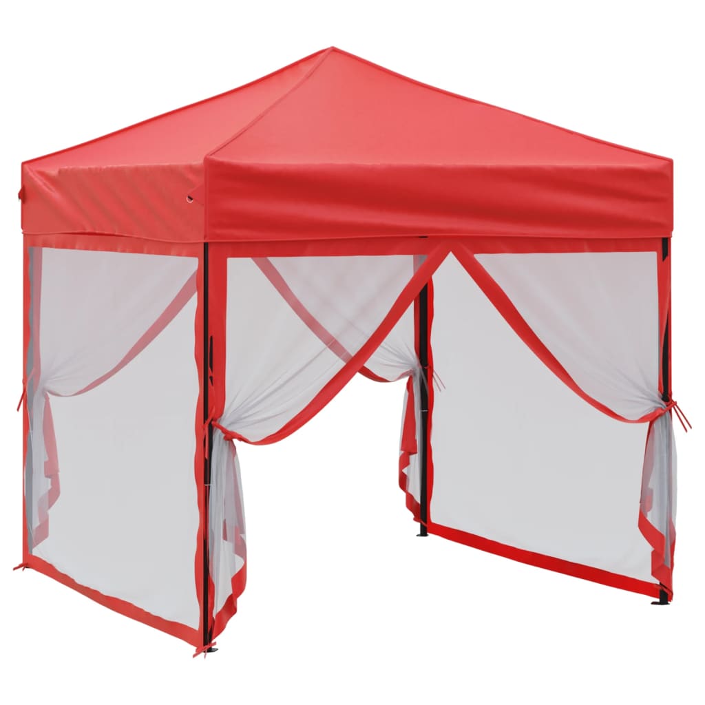 Vidaxl Partytent faltbar mit Seitenwänden 2x2 m rot