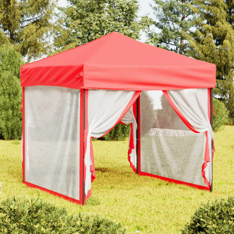 Vidaxl Partytent faltbar mit Seitenwänden 2x2 m rot