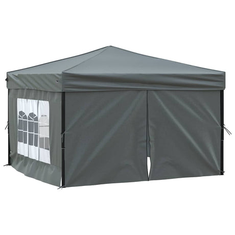 Vidaxl Partytent faltbar mit Seitenwänden 3x3 m Anthrazit -gelenkt