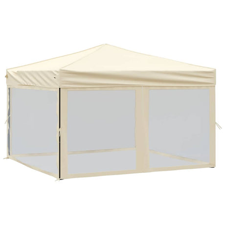 Vidaxl Partytent faltbar mit Seitenwänden 3x3 M cremefarben -gepflegt