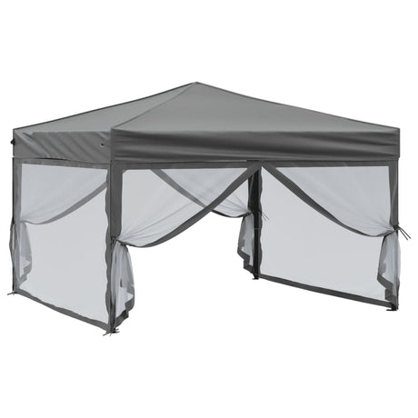 Vidaxl Partytent faltbar mit Seitenwänden 3x3 m Anthrazit -gelenkt