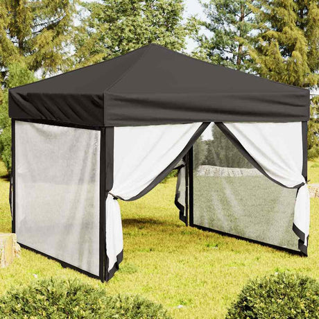Vidaxl Partytent faltbar mit Seitenwänden 3x3 m Anthrazit -gelenkt