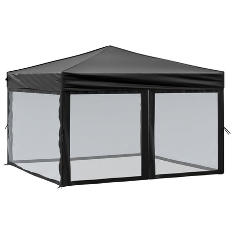 Vidaxl Partytent faltbar mit Seitenwänden 3x3 m schwarz