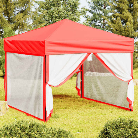 Vidaxl Partytent faltbar mit Seitenwänden 3x3 m rot