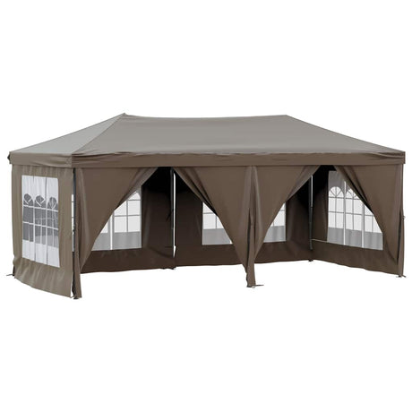 Vidaxl Partytent faltbar mit Seitenwänden 3x6 m Taupe