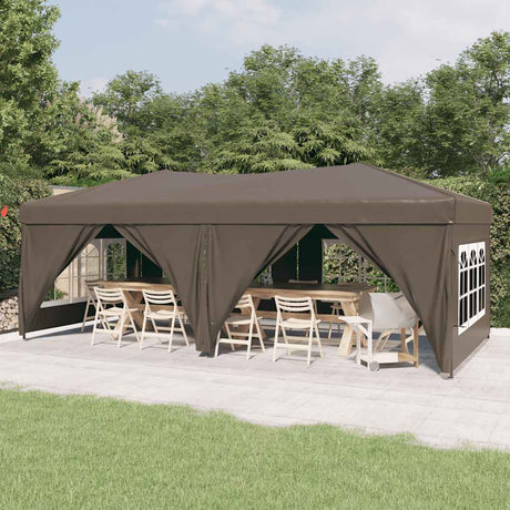 Vidaxl Partytent faltbar mit Seitenwänden 3x6 m Taupe