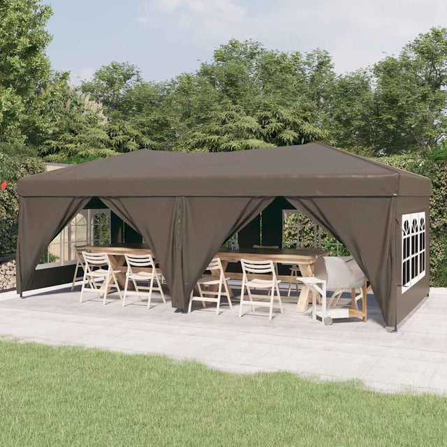 Vidaxl Partytent faltbar mit Seitenwänden 3x6 m Taupe