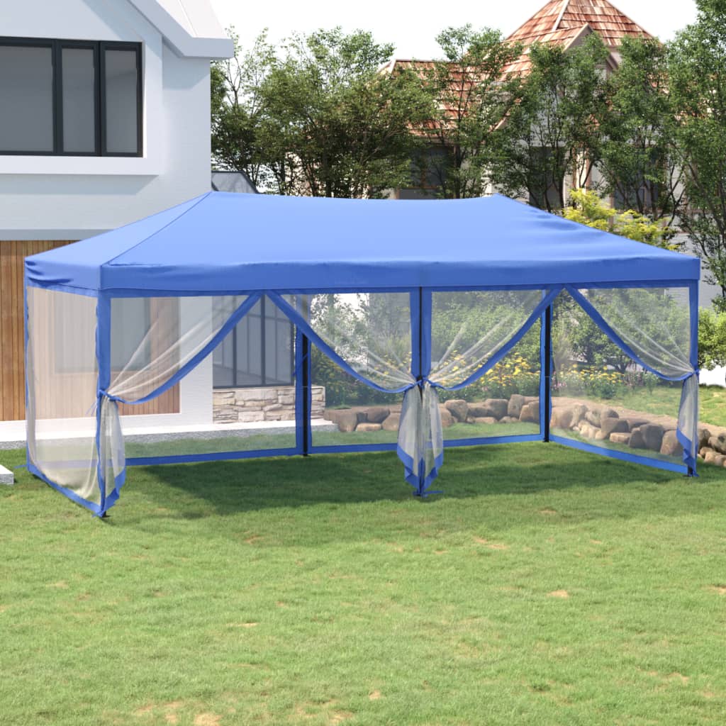 Vidaxl Partytent faltbar mit Seitenwänden 3x6 m blau