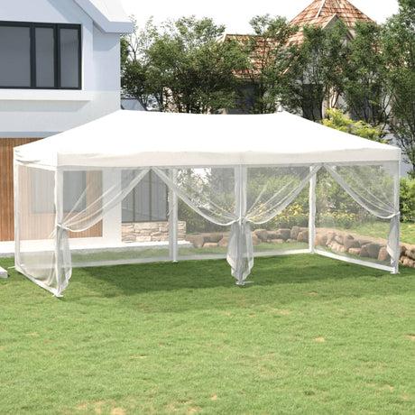 Vidaxl Partytent faltbar mit Seitenwänden 3x6 m weiß