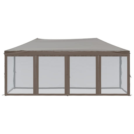 Vidaxl Partytent faltbar mit Seitenwänden 3x6 m Taupe