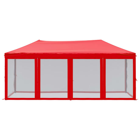 Vidaxl Partytent faltbar mit Seitenwänden 3x6 m rot