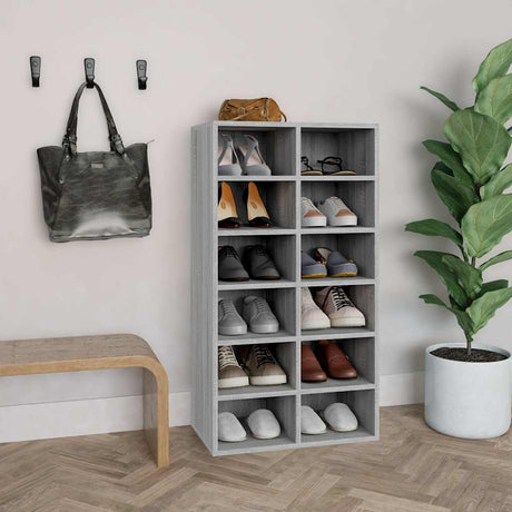 Vidaxx Schuhregal 54x34x100,5 cm, Holzwerkstoff, Farbe Sonoma-Eiche, Grau