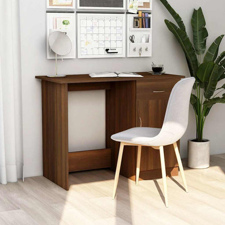 Vidaxl bureau 100x50x76 cm bewerkt hout bruin eikenkleur