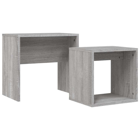 Vidaxl 2-delige tafeltjesset bewerkt hout grijs sonoma eikenkleurig