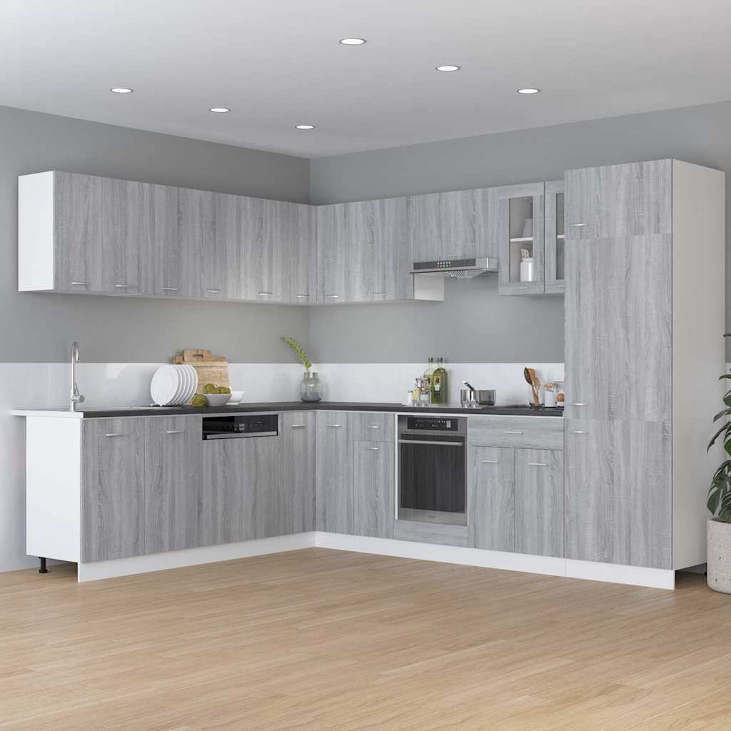 Vidaxl onderkast met lade lyon 30x46x81,5 cm bewerkt hout grijs sonoma