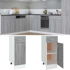 Vidaxl onderkast met lade lyon 30x46x81,5 cm bewerkt hout grijs sonoma