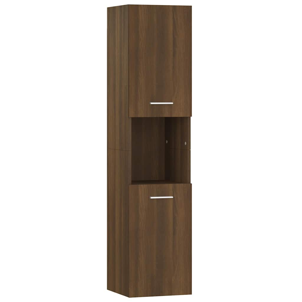 Vidaxl badkamerkast 30x30x130 cm bewerkt hout bruin eikenkleur