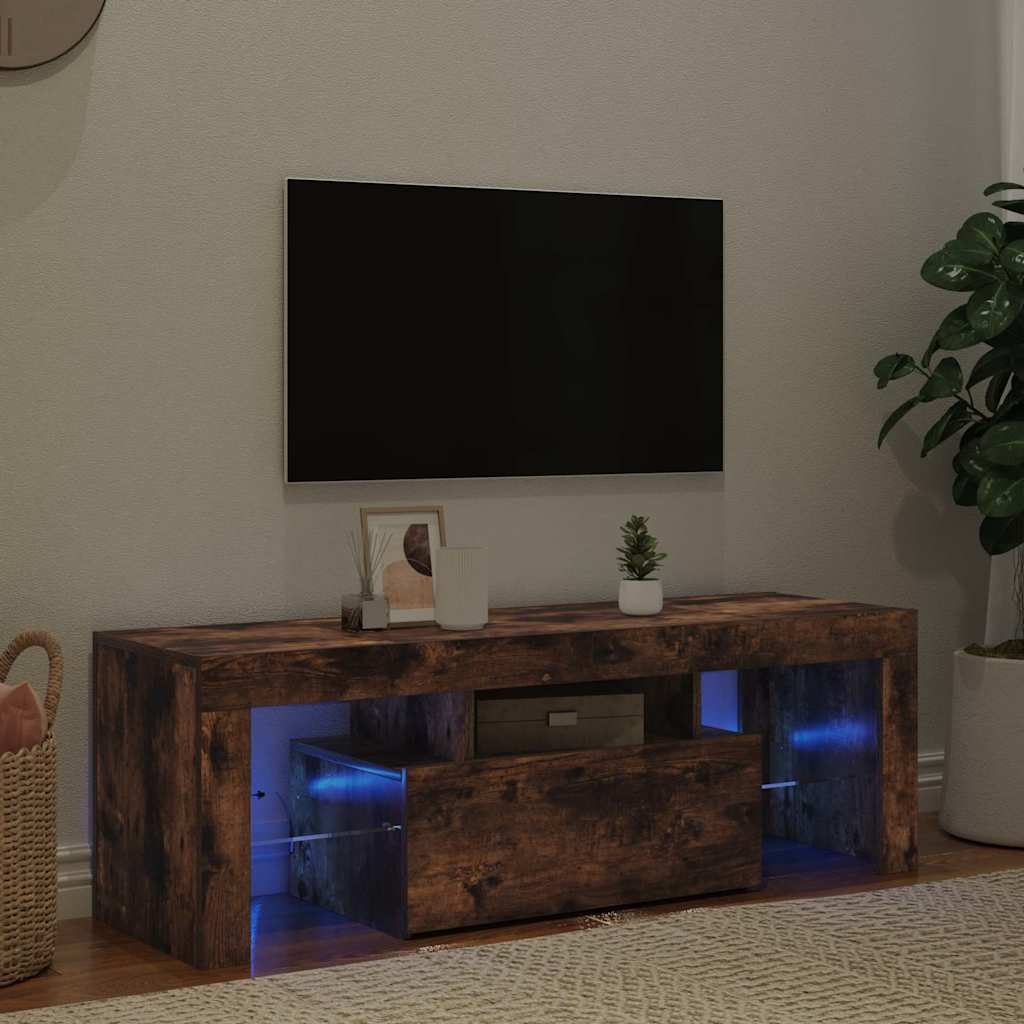Vidaxl tv-meubel met led-verlichting 120x35x40 cm gerookt eikenkleurig