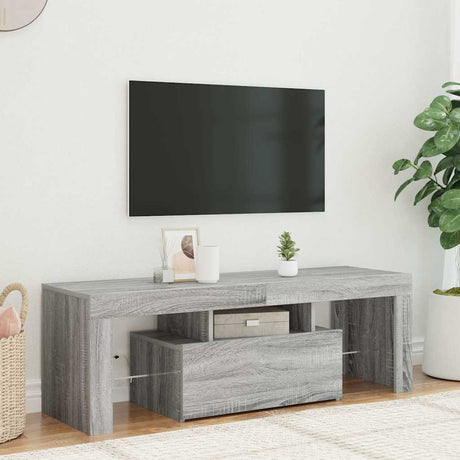 Vidaxl tv-meubel met led-verlichting 120x35x40 cm grijs sonoma eiken