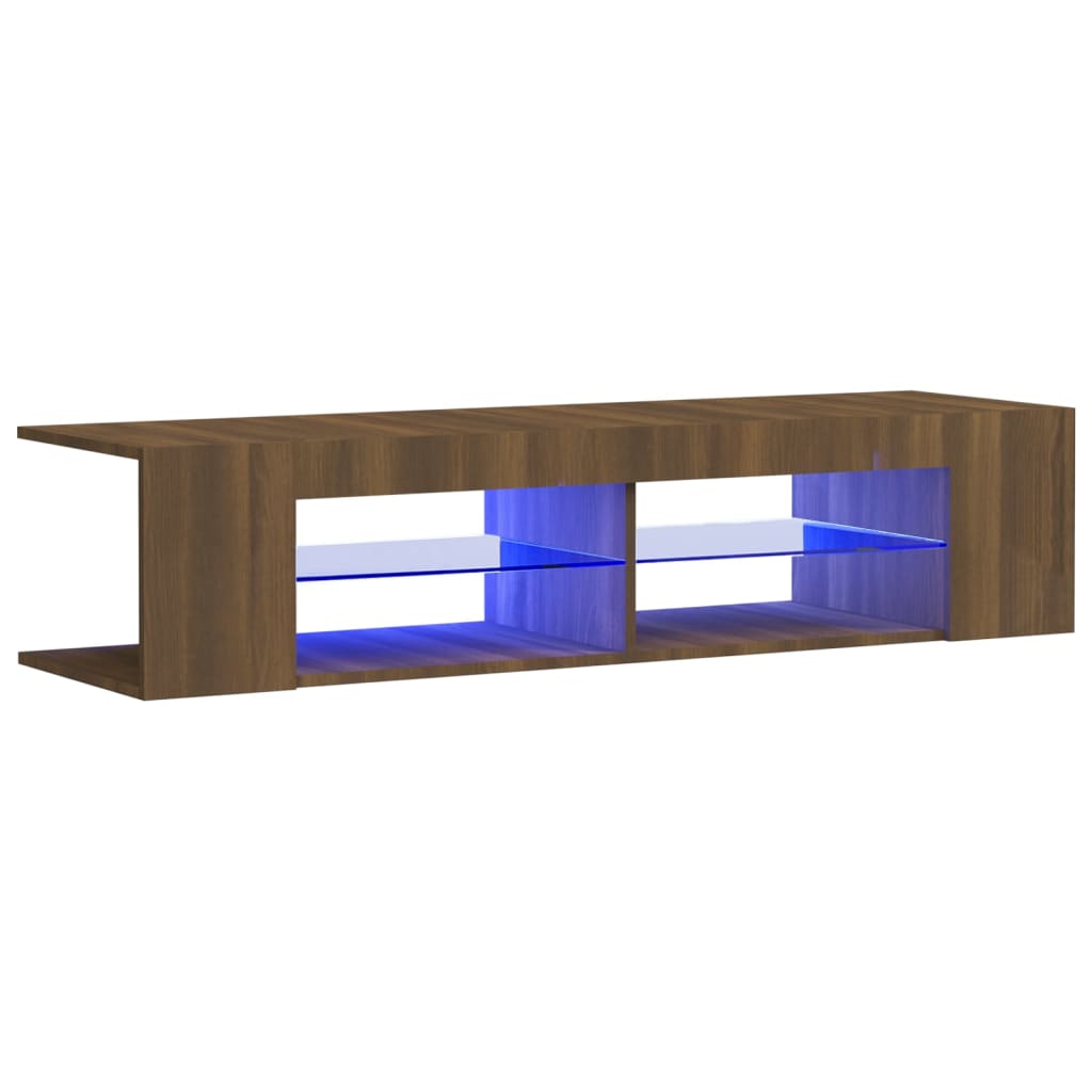 Vidaxl tv-meubel met led-verlichting 135x39x30 cm bruin eikenkleur