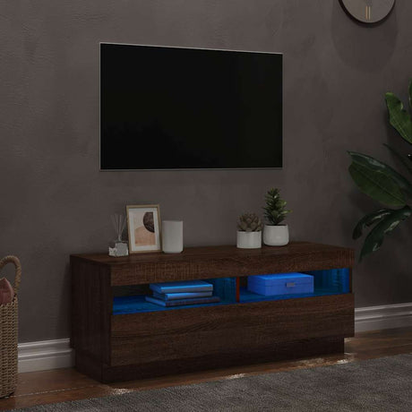 Vidaxl tv-meubel met led-verlichting 100x35x40 cm bruin eikenkleur