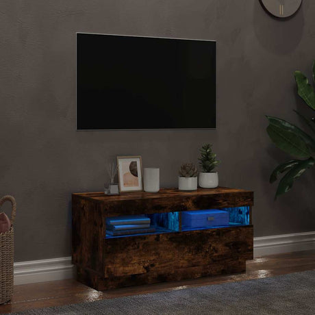 Vidaxl tv-meubel met led-verlichting 80x35x40 cm gerookt eikenkleurig
