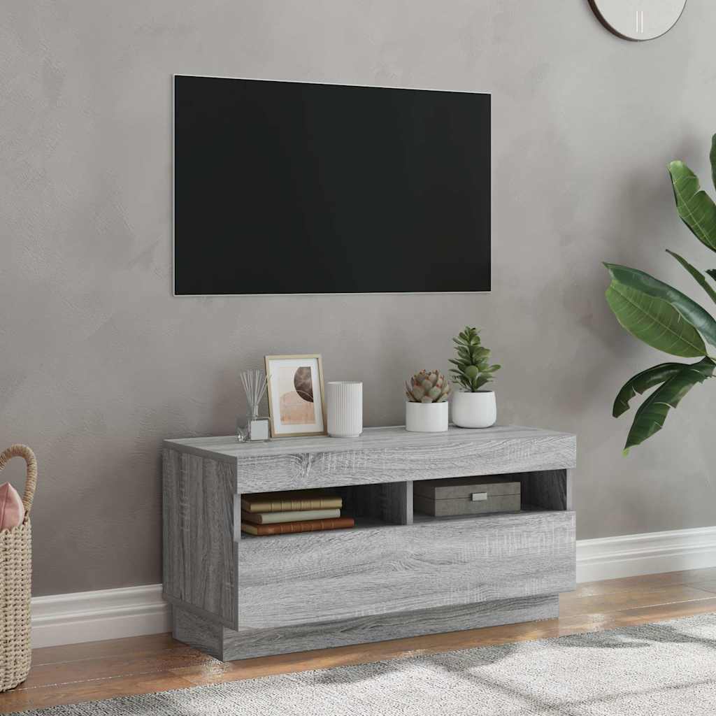 Vidaxl tv-meubel met led-verlichting 80x35x40 cm grijs sonoma eiken