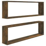 Vidaxl wandschappen kubus 2 st 100x15x30 cm bewerkt hout gerookt eiken