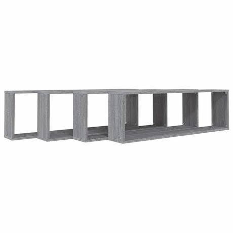 Vidaxl wandschappen kubus 4 st 100x15x30 cm bewerkt hout grijs sonoma