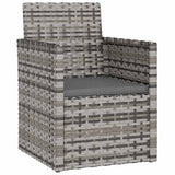 Vidaxl 3-delige loungeset met kussens poly rattan grijs