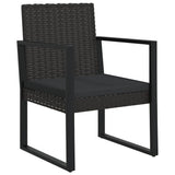 Vidaxl 3-delige loungeset met kussens poly rattan zwart