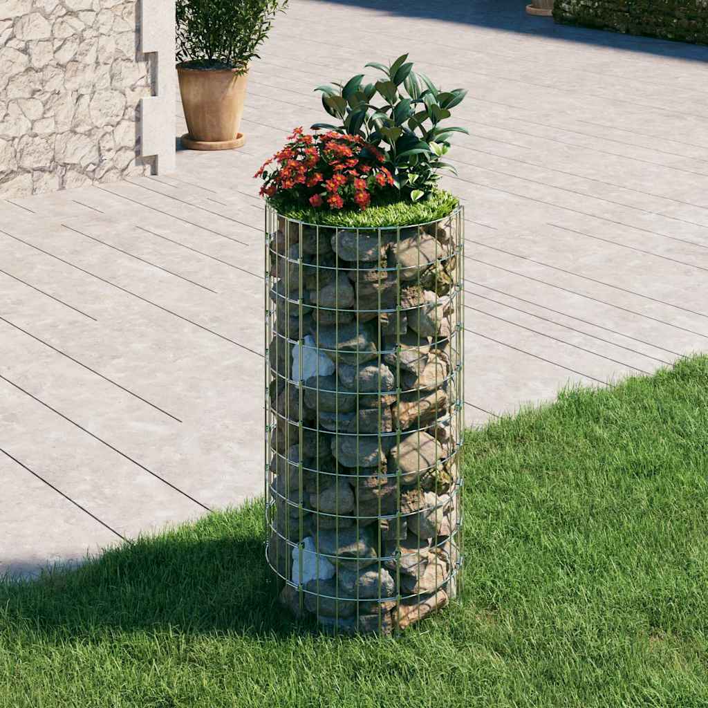 Vidaxl Gabionenpfosten rund ø50x100 cm aus verzinktem Stahl