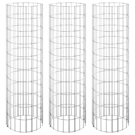 Vidaxl Gabion Pflanzer 3 ST Runde erhöht Ø30x100 cm Stahl