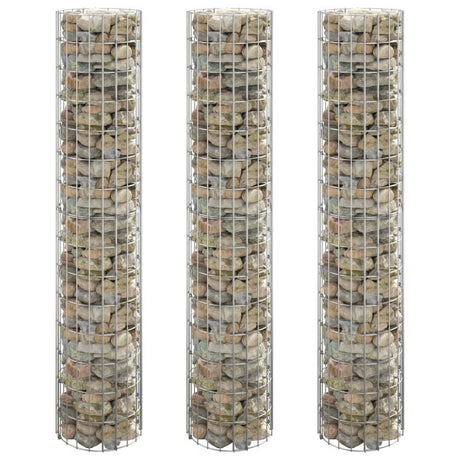 Vidaxl Gabion Pflanzer 3 ST Runde erhöht Ø30x150 cm Stahl