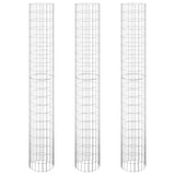 Vidaxl Gabion Pflanzer 3 ST Runde erhöht Ø30x200 cm Stahl