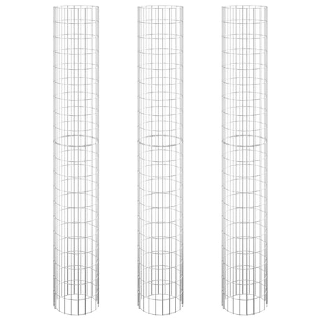 Vidaxl Gabion Pflanzer 3 ST Runde erhöht Ø30x200 cm Stahl