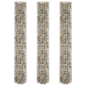 Vidaxl Gabion Pflanzer 3 ST Runde erhöht Ø30x200 cm Stahl