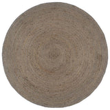 Vidaxl Teppich handgefertigt um 180 cm Jute Grau