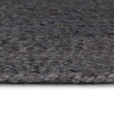 Vidaxl Teppich handgefertigt um 210 cm Jute dunkelgrau