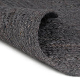 Vidaxl Teppich handgefertigt um 240 cm Jute dunkelgrau