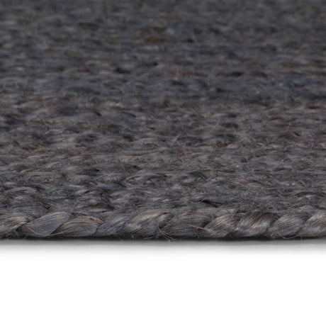 Vidaxl Teppich handgefertigt um 240 cm Jute dunkelgrau